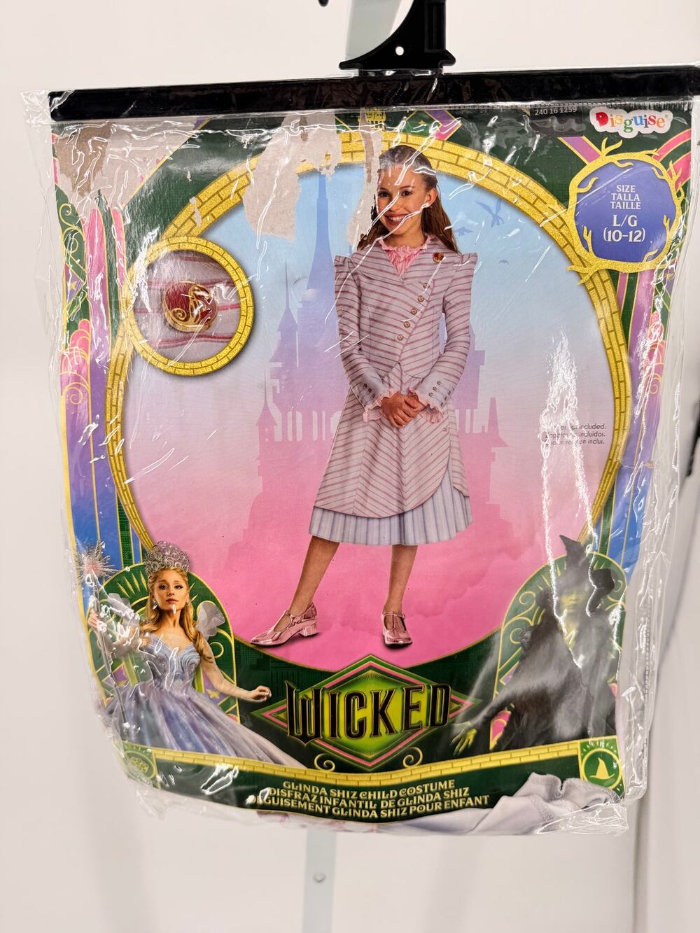 Wicked Glinda Shiz Child Costume Girls L 10-12 Disguise Dress Halloween New